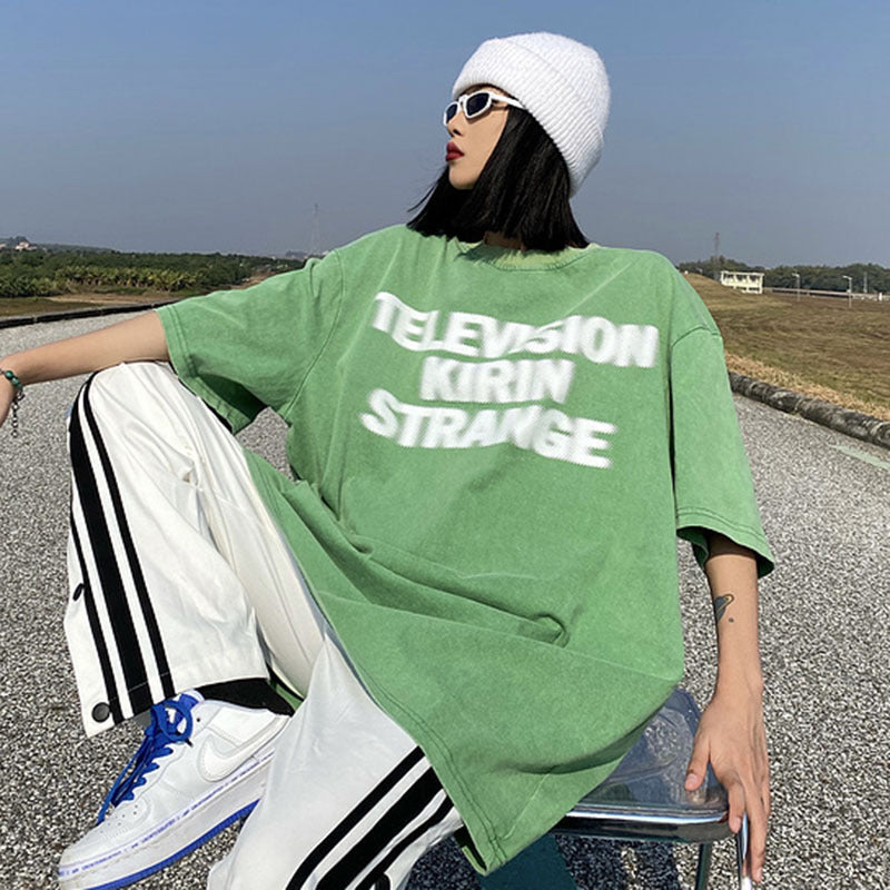 Men T-Shirt Retro Oversize Distressed