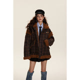 Unisex Coat Cashmere Winter Thickened Plaid