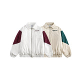 Unisex Coat Vintage Contrast Color Winter Coat Warm-Keeping Cotton Clothing