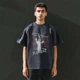 Mens Vintage T Shirt Printed Short Sleeve T-Shirt Men