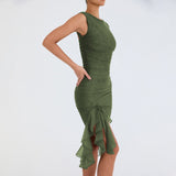Women Dress Fashion Sexy Tight Pleated