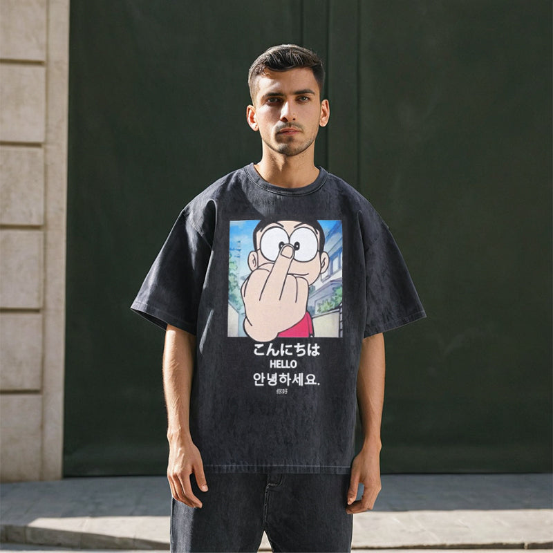 Mens Vintage T Shirt Short Sleeve T-Shirt Neckline