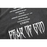 Fog Essentials T Shirts Spring and Summer FOG Washing Water Old Crew Neck Short Sleeves