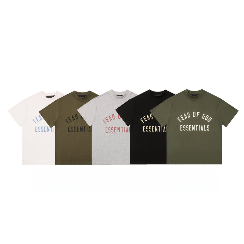 Fog Essentials T Shirts Spring/Summer FOG Double Line Letter Print Crew Neck Short Sleeves