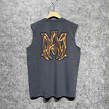 Amiri tank top splashed paint skeleton printing