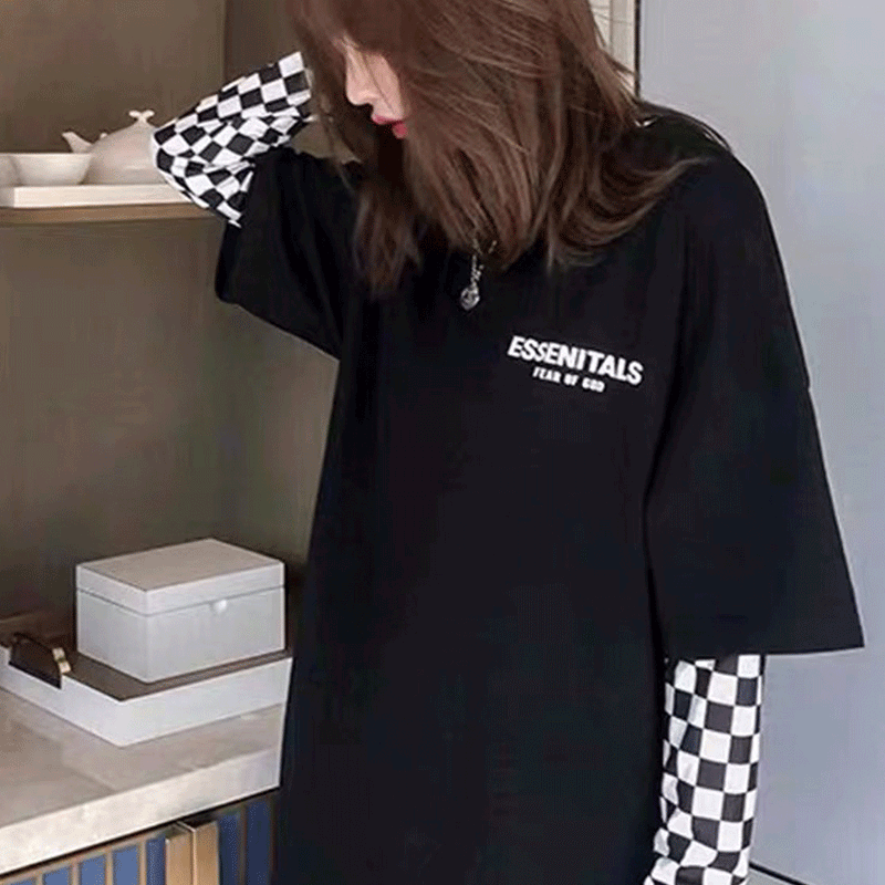 Fog Fear of God Essentials T Shirt Double Line Floral Short Sleeve Printed Couple T-shirt