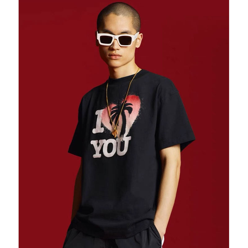 Palm Angle T Shirts I Love You Pattern