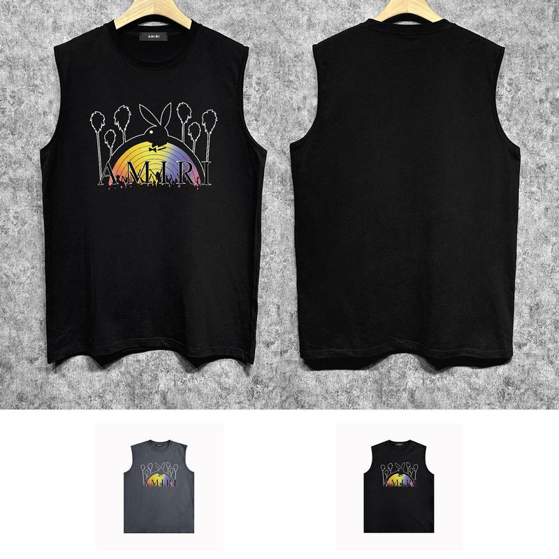 Amiri tank top rabbit rainbow printing