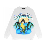 Amiri Long Sleeved Shirt Printed Trendy Pure Cotton