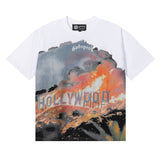 Godspeed t Shirts Los Angeles Hollywood Hills Fire Print Cotton Casual Short Sleeve Men and Women