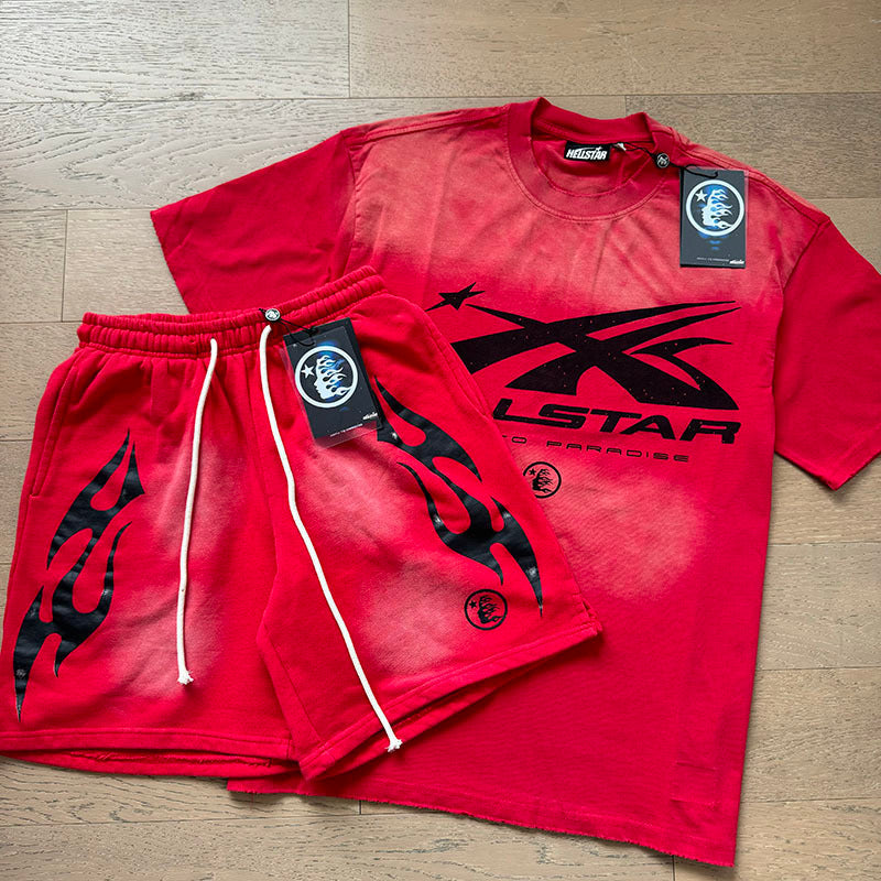 Hellstar T-Shirt And Shorts Two-Piece Set
