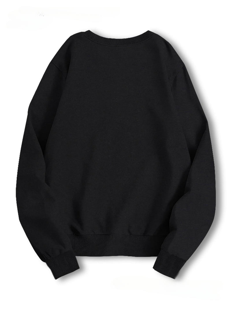 Butterfly  print sweatshirt, crew neck casual sweatshirt for