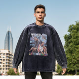 Mens Vintage Long Sleeve Shirt Vintage T-Shirt Men's Street