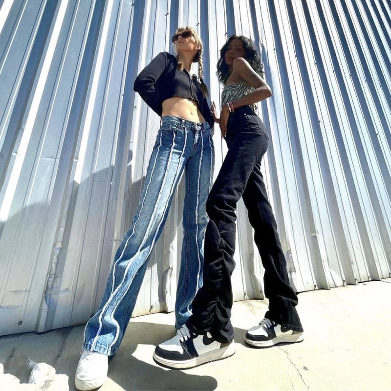 Women Jeans Hot Girl Pleated Jeans