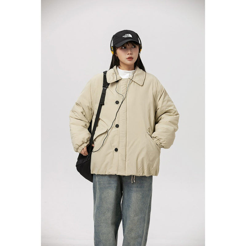 Unisex Coat Vintage Winter Loose Lapels Cotton Coat