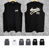 Amiri tank top with cracked letter and number print