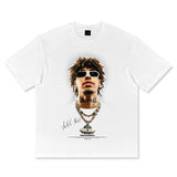 American vintage cotton loose short sleeve cotton football