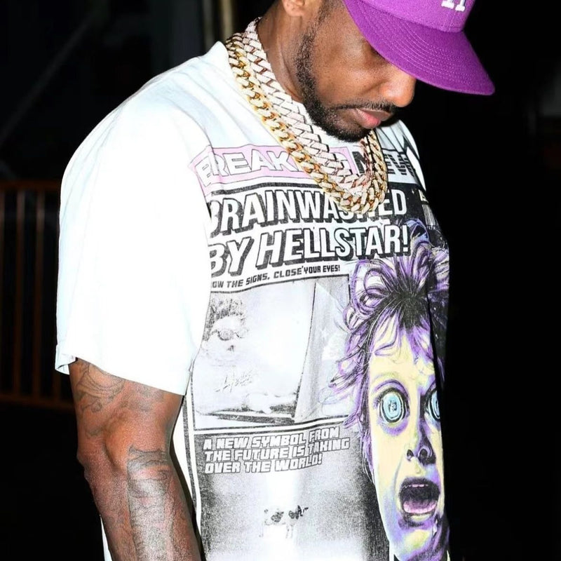 HS T Shirt Graffiti Printing Pure Cotton