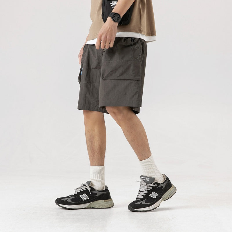 Unisex Shorts Retro Large Workwear with Pocket Shorts Loose