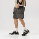 Unisex Shorts Retro Large Workwear with Pocket Shorts Loose