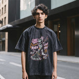 Mens Vintage T Shirt Washed Short Sleeve T-Shirt Men's and Women's