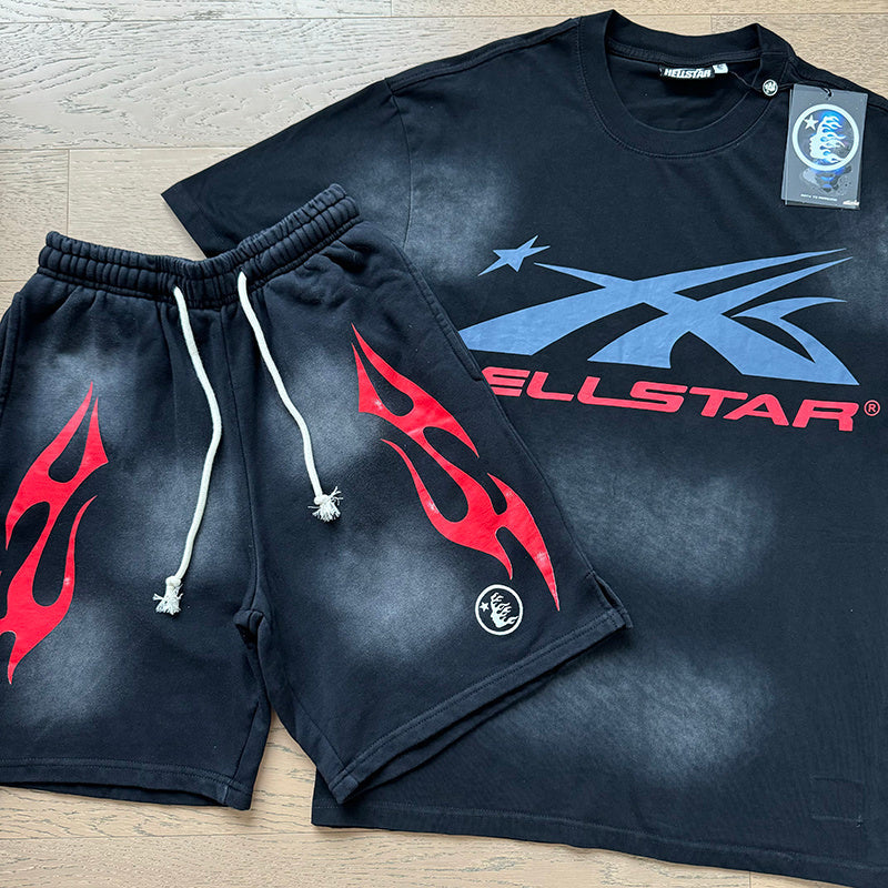 Hellstar T-Shirt And Shorts Two-Piece Set