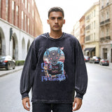 Mens Vintage Long Sleeve Shirt Casual Long Sleeve T-Shirt Men's and Women's