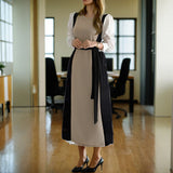 Modest Office Dresses Autumn Vintage Knitted Slim Dress