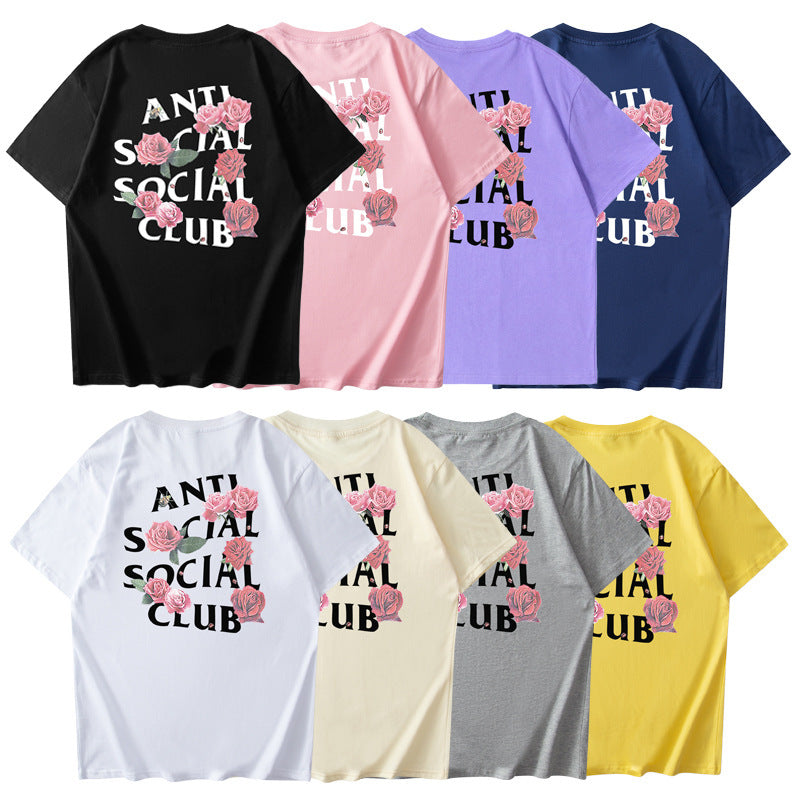 Anti Social Club T Shirt Men's Summer Men's Cotton Short-Sleeved T-shirt