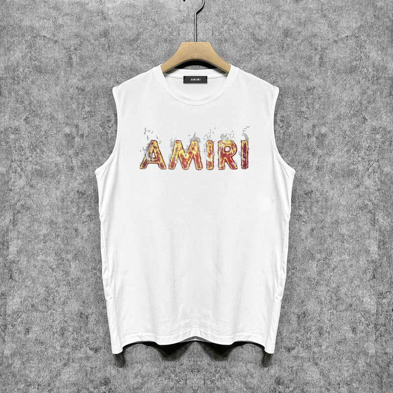 Amiri tank top flame letterprinting