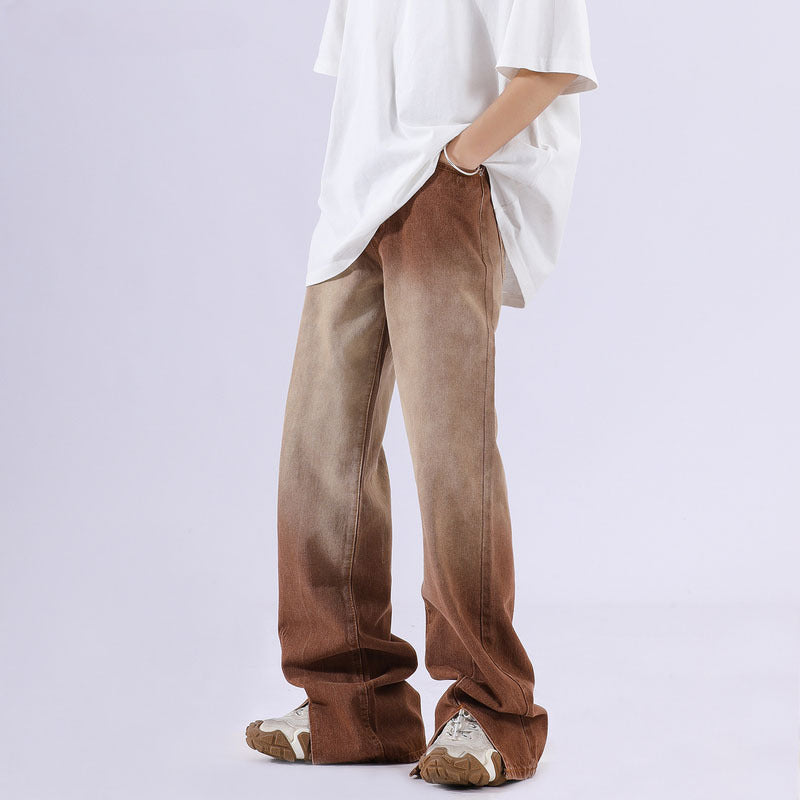Cargo Pants Retro Gradient Color Fashion Jeans