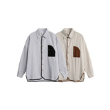 Unisex Shirt Stripe Cardigan Top