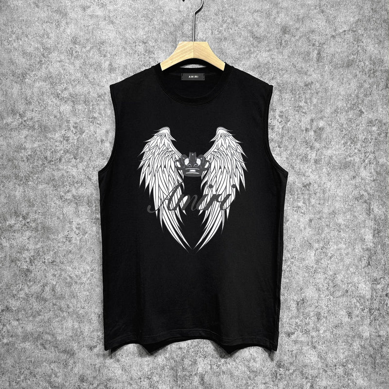 Amiri tank top wing crown printing