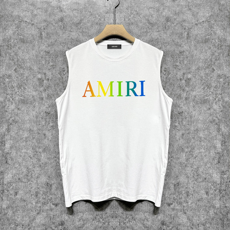 Amiri tank top gradient small letter printing