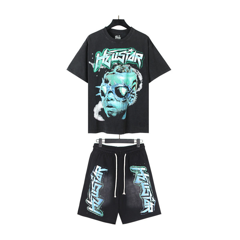 Hellstar T-Shirt And Shorts Two-Piece Set