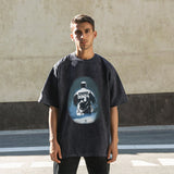 Mens Vintage T Shirt Vintage Wash Make Old Hip Hop