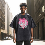 Mens Vintage T Shirt Short Sleeve T-Shirt Men's Loose