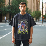 Mens Vintage T Shirt Printed Washing Water Short Sleeve T-Shirt