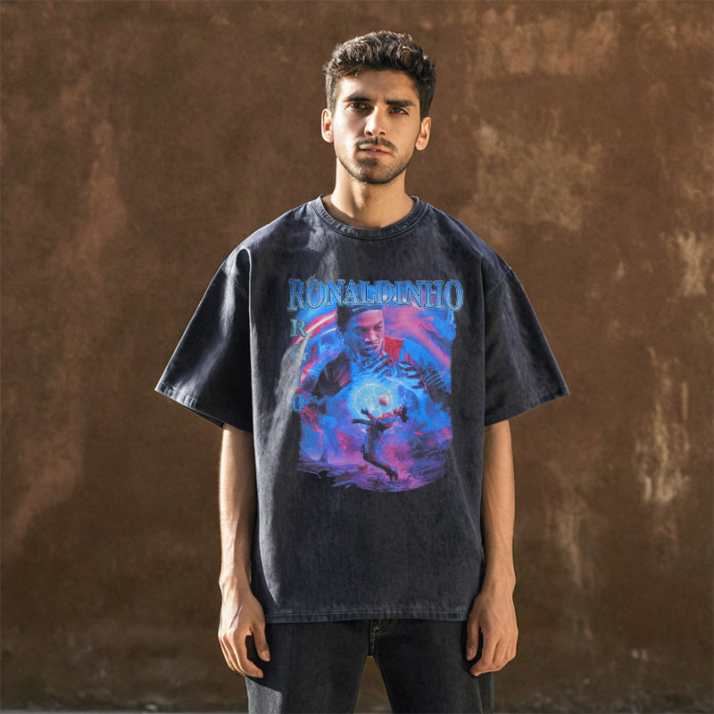 Mens Vintage T Shirt Printed Old Short Sleeve T-Shirt