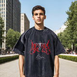 Men Vintage T Shirt Print Washed Vintage