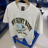 Fog Essentials T Shirts Spring/Summer, Angel Baby Pattern Crew Neck Short Sleeves