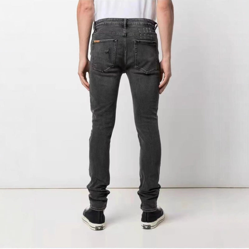 KSUBI Jeans Slim Fit Casual Stretch Ripped Jeans