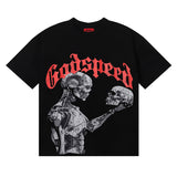 Godspeed T Shirts Technology Gaze Skull Printing Cotton Casual Short Sleeve Men and Women