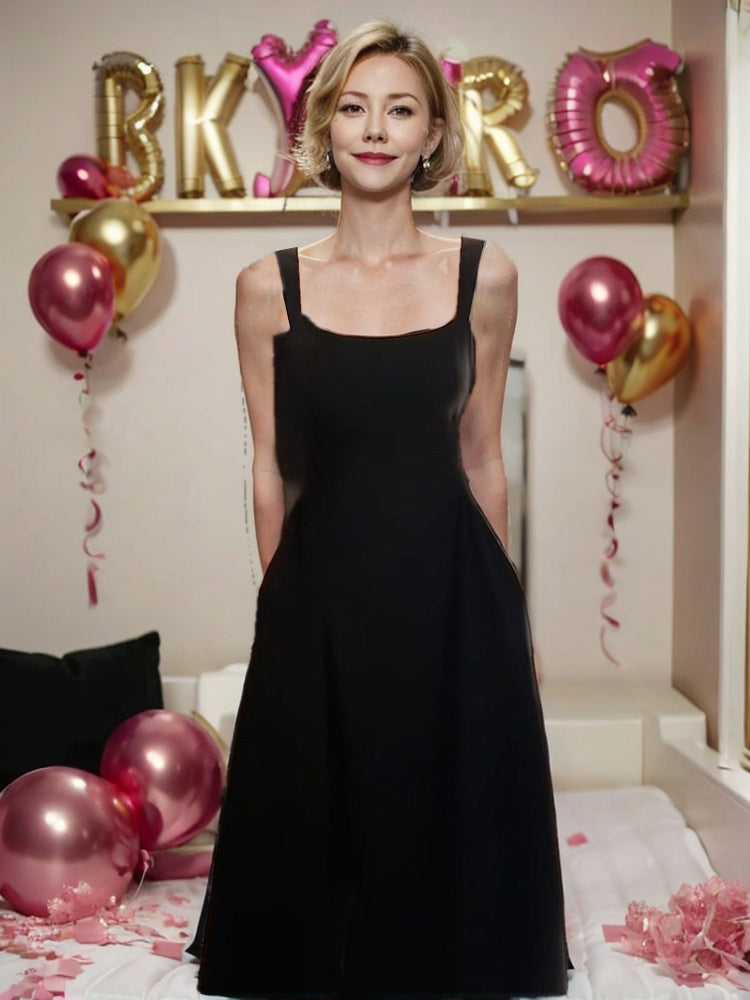 Birthday Dresses White Suspender Dress