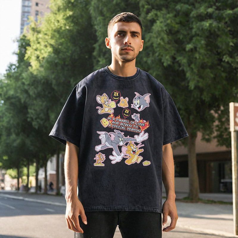 Mens Vintage T Shirt Cotton T-Shirt Men's Sleeves