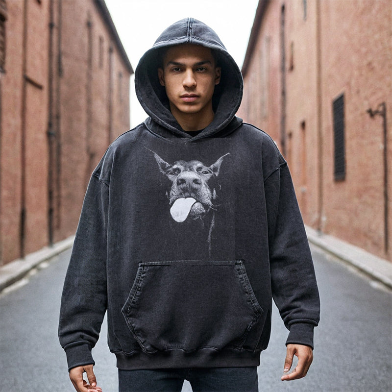 Mens Vintage Hoodie Printed Old Hooded Sweater Hoodie