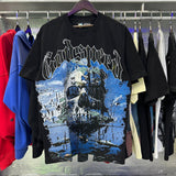 Godspeed T Shirts Skull Landscape Printing Cotton Casual Short Sleeves Men and Women