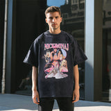 Mens Vintage T Shirt Printed Short Sleeve T-Shirt Men