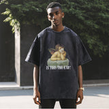 Mens Vintage T Shirt Old Short Sleeve T-Shirt Men