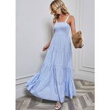 Women Dress Fitted Waist Striped Holiday Dress